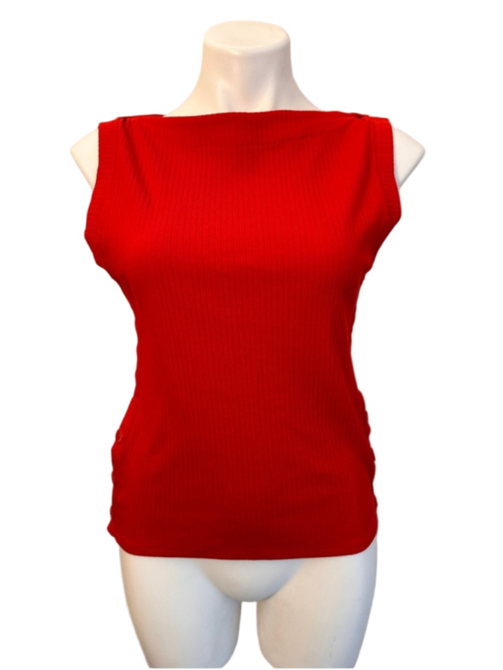 J. Crew Bright Red Ribbed Sleeveless Tank